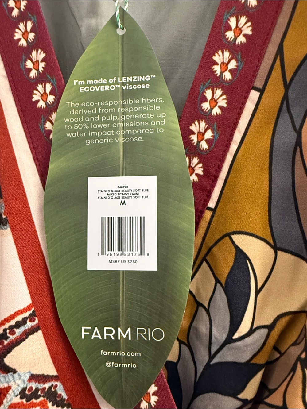 NWT! FARM Rio Stained Glass Wrap Mini Dress - Picture 4 of 8